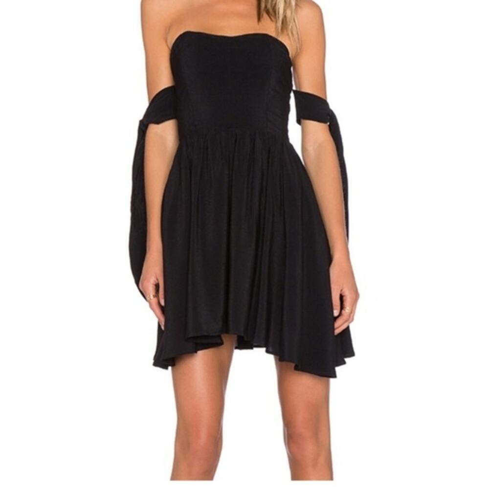 Lucy Paris Deetz Tie Dress Black XS NWT REVOLVE Strapless Mini Dress